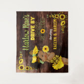 愛らしい民族の赤ちゃん|黄色のひまわりラスティック タペストリー (正面)