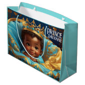 愛らしい民族乳児プリンス王室のベビーシャワー ラージペーパーバッグ (裏面アングル)