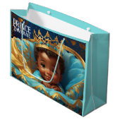 愛らしい民族乳児プリンス王室のベビーシャワー ラージペーパーバッグ (正面アングル)