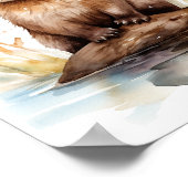 愛らしい水の色のシャッター ポスター (角)