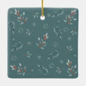 愛らしい水の色の鹿ベビー誕生状態 セラミックオーナメント (裏面)