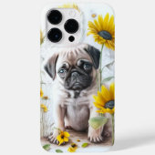 愛らしい水の色の黒タンpug子犬 Case-Mate iPhoneケース (裏面)
