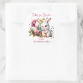 愛らしい水の色イースターバニークラシックラウンド ラウンドシール (バッグ)