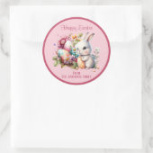 愛らしい水の色イースターバニーピンク ラウンドシール (バッグ)