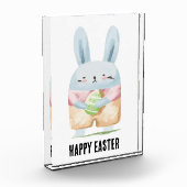 愛らしい水の色イースターバニー フォトブロック (左)