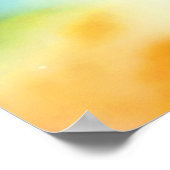 愛らしい水の色キリン子供へ子供部屋 ポスター (角)