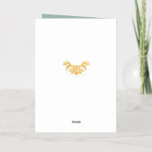 愛らしい水の色グリーンクリスマストナカイ金ゴールド 箔シーズンカード (裏面)