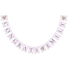 愛らしい水の色コアラピンクベビーおめでとう バンティングフラッグ