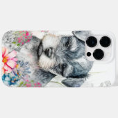 愛らしい水の色シュナウツァー子犬 Case-Mate iPhoneケース (裏面 (横))