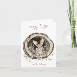 愛らしい水の色バニーと春の花 シーズンカード