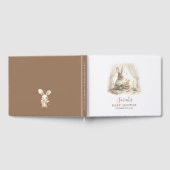 愛らしい水の色バニーベビーシャワーゲストブック ゲストブック (全面)