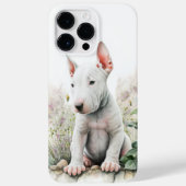 愛らしい水の色ホワイトブルテリア犬 Case-Mate iPhoneケース (裏面)