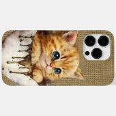 愛らしい水カラーのオレンジ色の虎猫の子猫カップ Case-Mate iPhoneケース (裏面 (横))