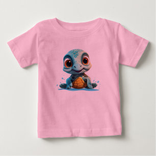 愛らしい水中競技探検家:ベビーウミガメ ベビーTシャツ