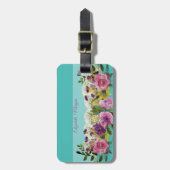 愛らしい水彩の花 ラゲッジタグ (正面縦)