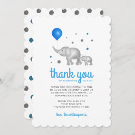 愛らしい水彩ゾウサンキューカード 招待状