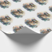 愛らしい水彩フクロウ包装紙 ラッピングペーパー (角)