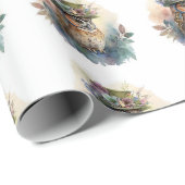 愛らしい水彩フクロウ包装紙 ラッピングペーパー (ロールコーナー)