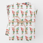 愛らしい水彩小妖精や小人クリスマス ラッピングペーパーシート (インサイチュ)