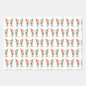 愛らしい水彩小妖精や小人クリスマス ラッピングペーパーシート (正面)