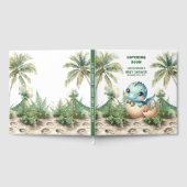 愛らしい水彩恐竜男の赤ちゃんゲストブック ゲストブック (全面)