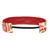 愛らしい水彩模様のバラのキュートな赤と白のデザイン アスレチックヘッドバンド (裏面)