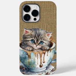 愛らしい水彩灰色虎猫のカップ入り子猫 Case-Mate iPhone 14 PRO MAXケース