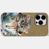 愛らしい水彩灰色虎猫のカップ入り子猫 Case-Mate iPhoneケース (裏面 (横))