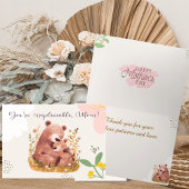 愛らしい水彩熊の母の日のカード サンキューカード