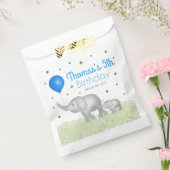 愛らしい水彩象誕生日少年 フェイバーバッグ (封をした状態)