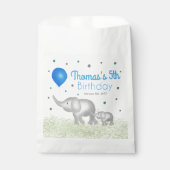 愛らしい水彩象誕生日少年 フェイバーバッグ (正面)