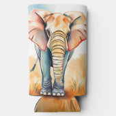 愛らしい水彩象 スリム缶クーラー (裏面)