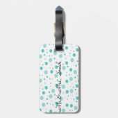 愛らしい水玉模様パターン ラゲッジタグ (裏面縦)