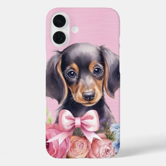 愛らしい水色のダックシュント子犬 Case-Mate iPhoneケース (裏面)