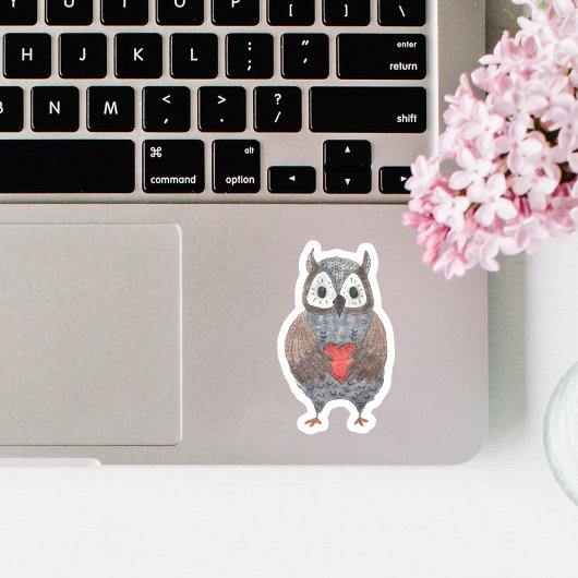 愛らしい水色のフクロウがフクロウを運ぶ シール