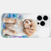 愛らしい水色のプードル子犬 Case-Mate iPhoneケース (裏面 (横))