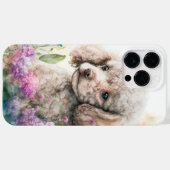 愛らしい水色クリーム白いプードル子犬 Case-Mate iPhoneケース (裏面 (横))