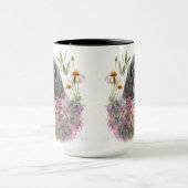 愛らしい水色コッカースパニエル犬子犬 マグカップ (中央)