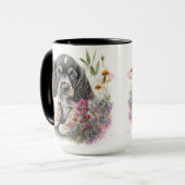 愛らしい水色コッカースパニエル犬子犬 マグカップ (正面左)