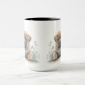 愛らしい水色タンシャールPEI子犬 マグカップ (中央)