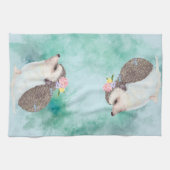 愛らしい水色ハリネズミ キッチンタオル (横)