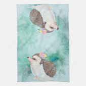 愛らしい水色ハリネズミ キッチンタオル (縦)