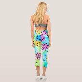 愛らしい泡とドットガーリーブルーピンク黄色 カプリレギンス (裏面)