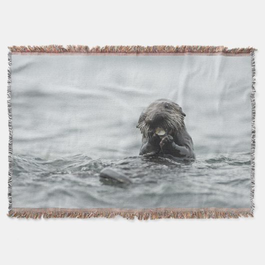 愛らしい海のカワウソ スローブランケット (正面)