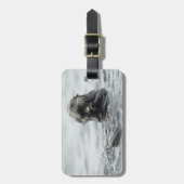 愛らしい海のカワウソ ラゲッジタグ (正面縦)