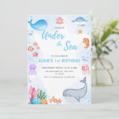 愛らしい海の中の誕生日 招待状 (スタンド正面)