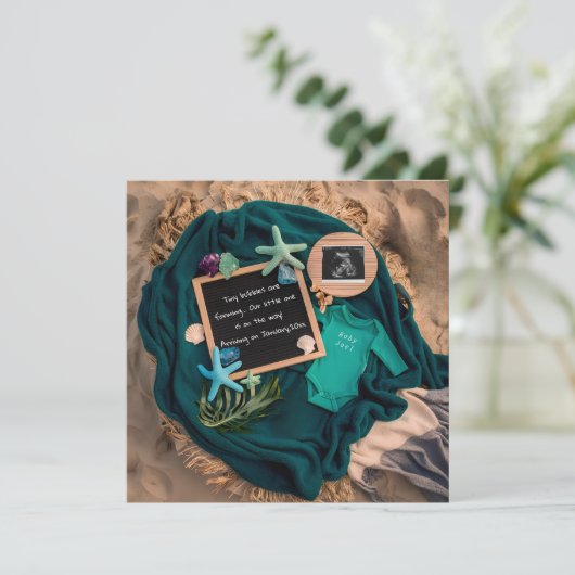 愛らしい海テーマ妊娠の発表 シーズンカード (スタンド正面)