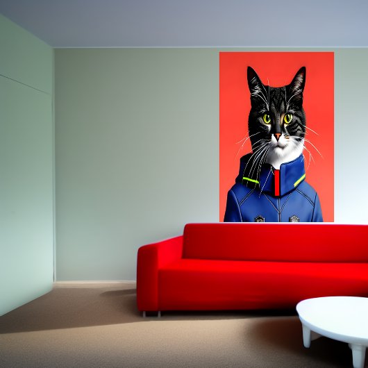 愛らしい消防士の猫 | AIアートポスター ポスター