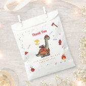 愛らしい消防士ディノの誕生日 フェイバーバッグ (クリップ留めされた状態)