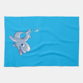 愛らしい漫画のイルカ キッチンタオル (横)